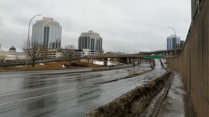 The Cogswell Interchange overpass system, as seen from Barrington Street, will be redeveloped.