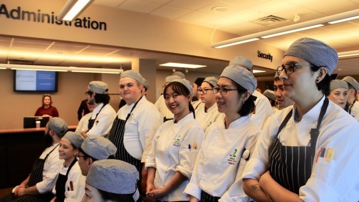 NSCC culinary arts students at Wednesday's announcement at the Akerley campus.