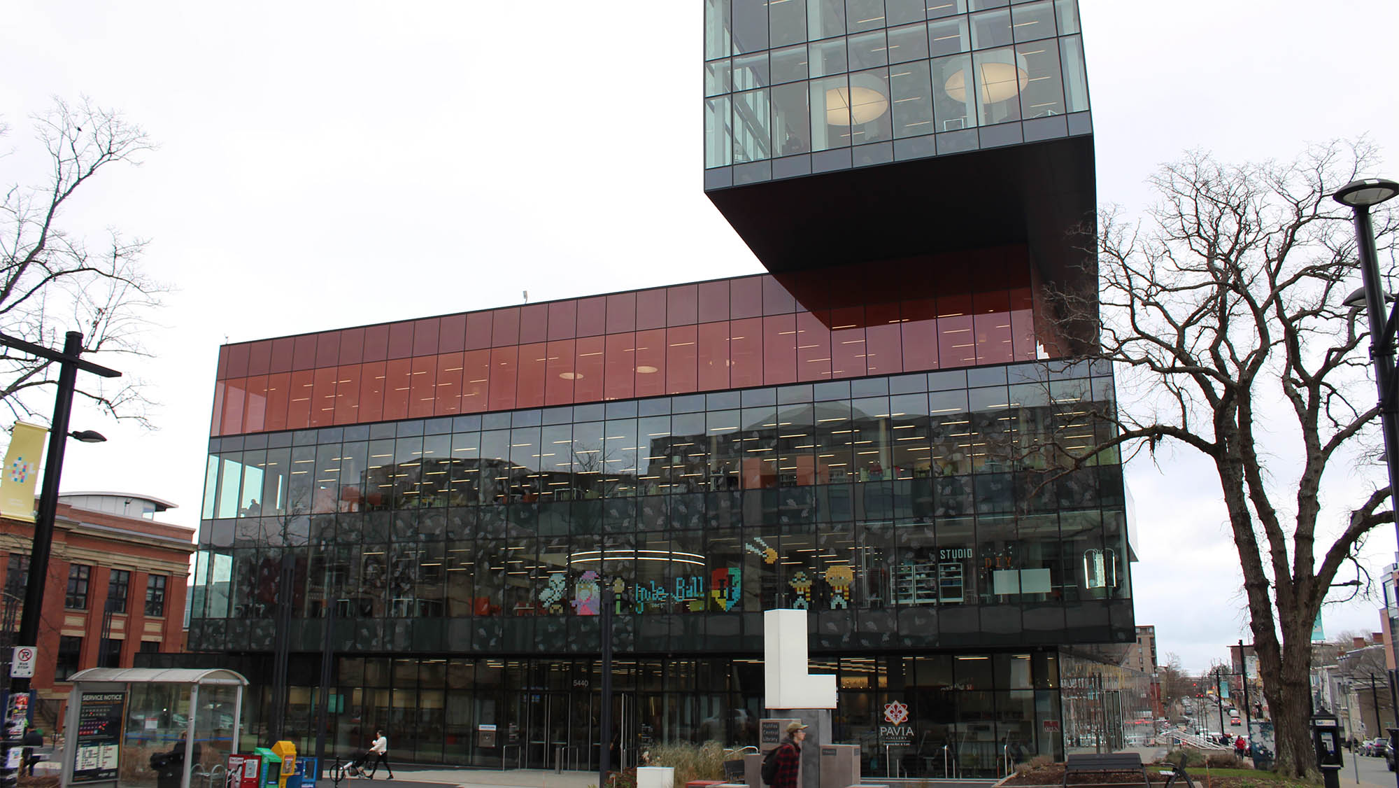 The Halifax Central Library is LEED gold certified. The building uses transparent glass for natural light and harvests rainwater.