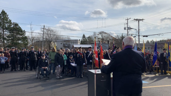A large crowd turned out for a Remembrance Day ceremony in Spryfield on Nov. 11, 2019.