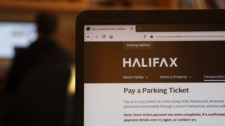 Halifax's online parking ticket payment web page