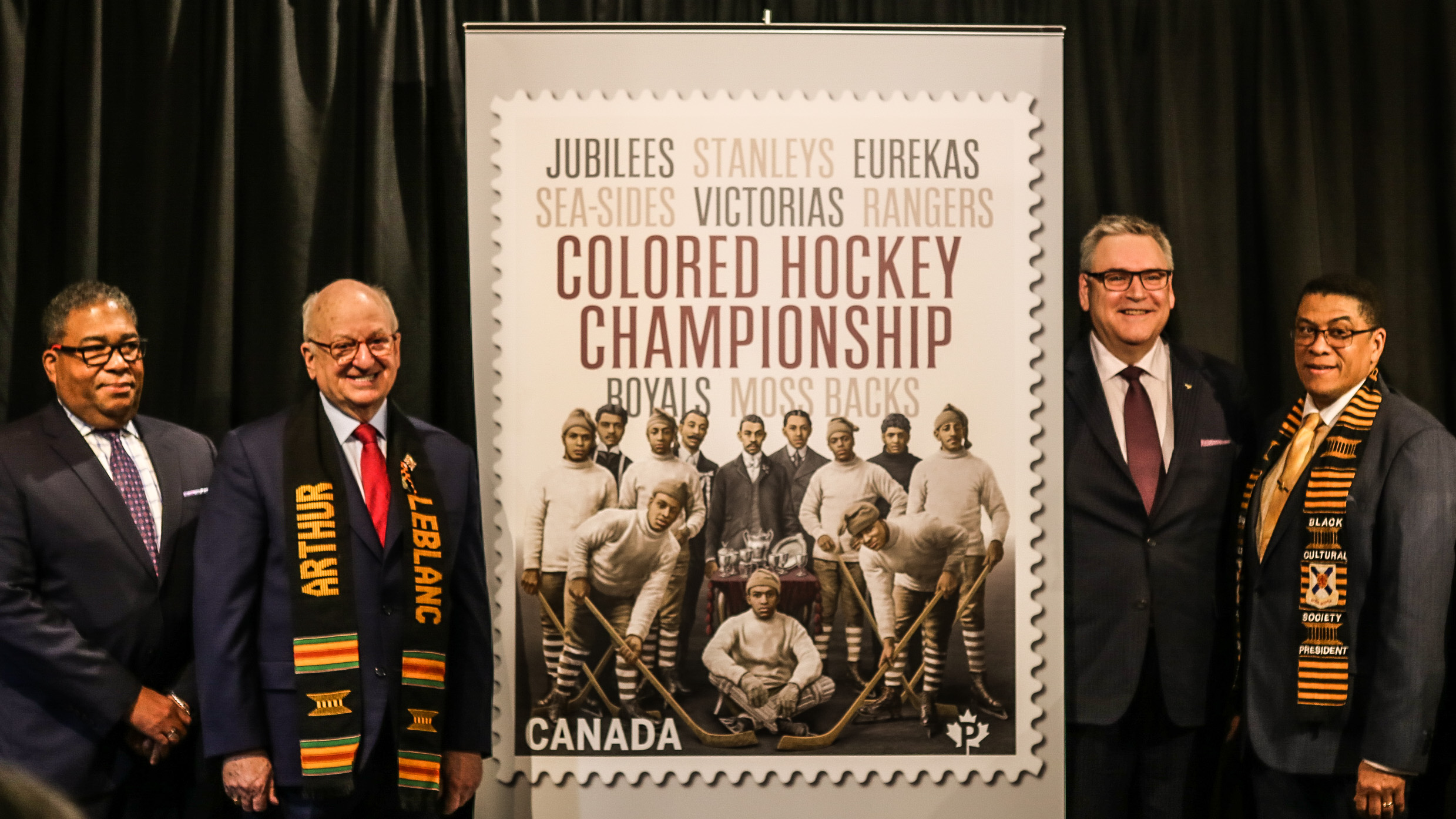 Canada Post unveiled a new stamp on Jan. 23 commemorating the Colored Hockey League.
