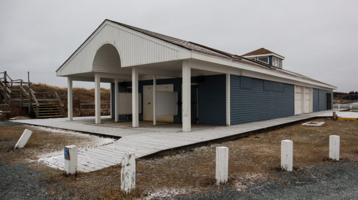 The old building at Lawrencetown Beach is where the current toilets and change rooms are. This building will be demolished when the surfer's beach area is constructed.