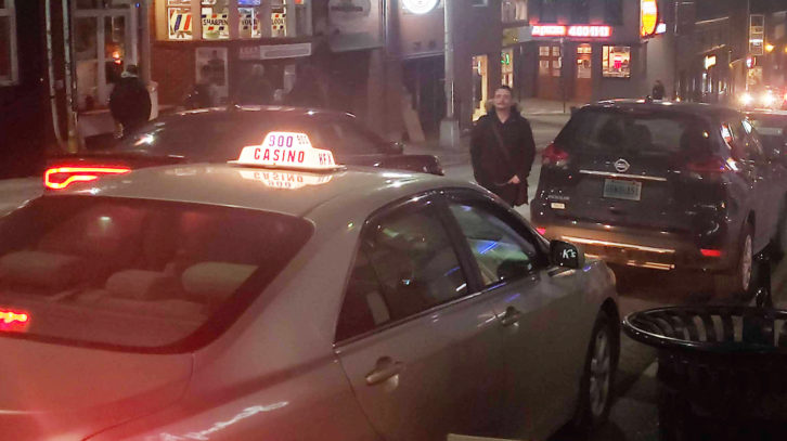 A taxi in downtown Halifax 