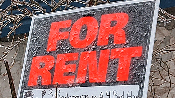 A 'for rent' sign outside a property on Jubilee Road in Halifax.