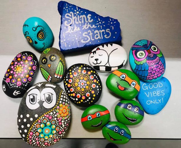 Some of the painted rocks. 