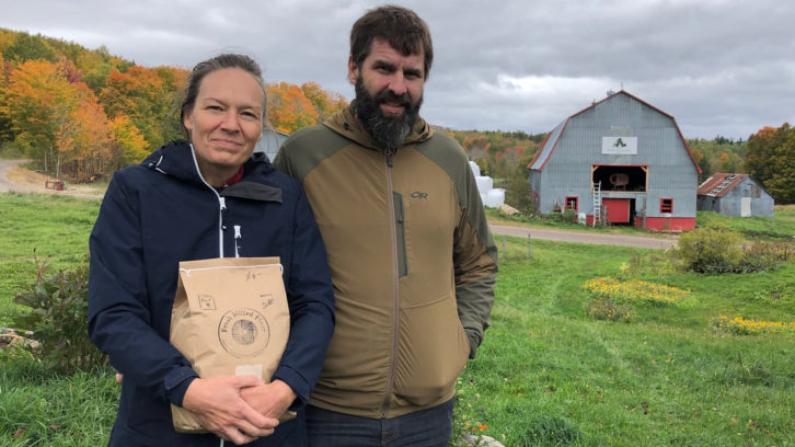 Riley and Gabe Chisholm have added spray-free, stone-milled flour to the list of foods for sale from their sixth-generation farm in Antigonish’s Ohio Valley.