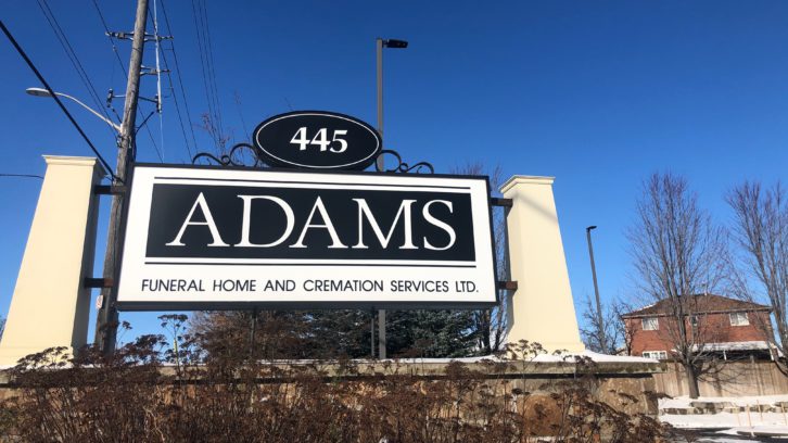 Adams Funeral Home.