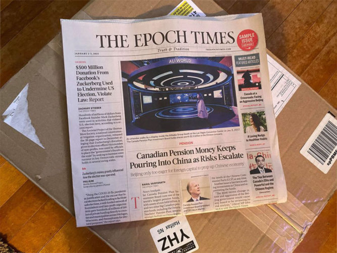 MPs are hearing complaints from people who are receiving unsolicited copies of the Epoch Times.