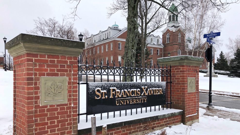 Photo of exterior of St. Francis Xavier University.  "The 20 year-old man was a first-year student at St. Francis Xavier University in Antigonish, N.S., but the alleged crimes took place in Brampton, Ont., in 2019." loading="lazy" title="The 20 year-old man was a first-year student at St. Francis Xavier University in Antigonish, N.S., but the alleged crimes took place in Brampton, Ont., in 2019."