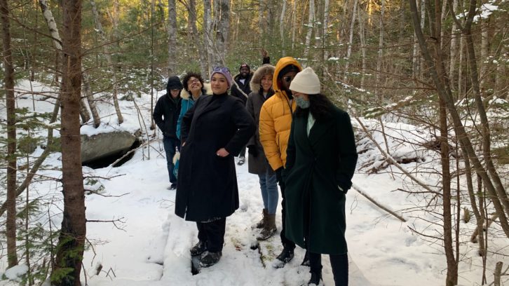 Lauryn Guest (left) pictured with members of Change is Brewing Collective and SEED, on a walk through Birchtown.