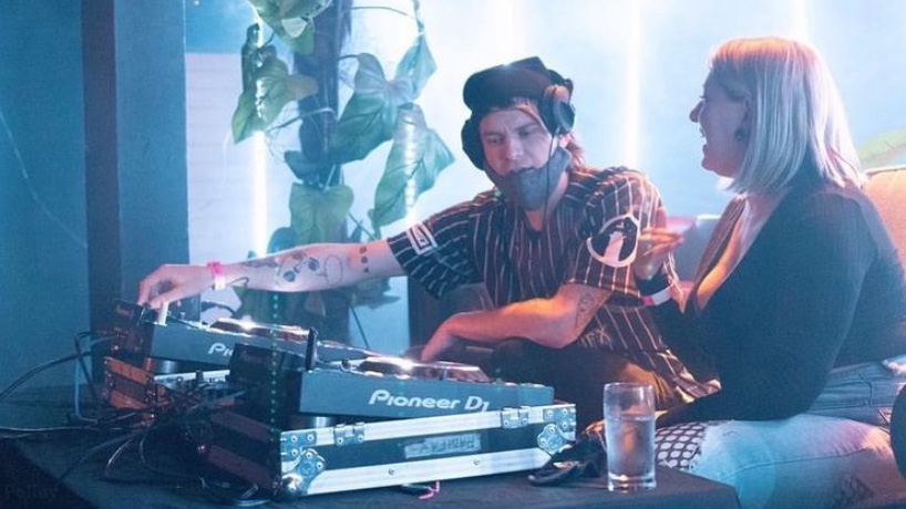 Troy Power and DJ Lyra performing at the Derby Showbar