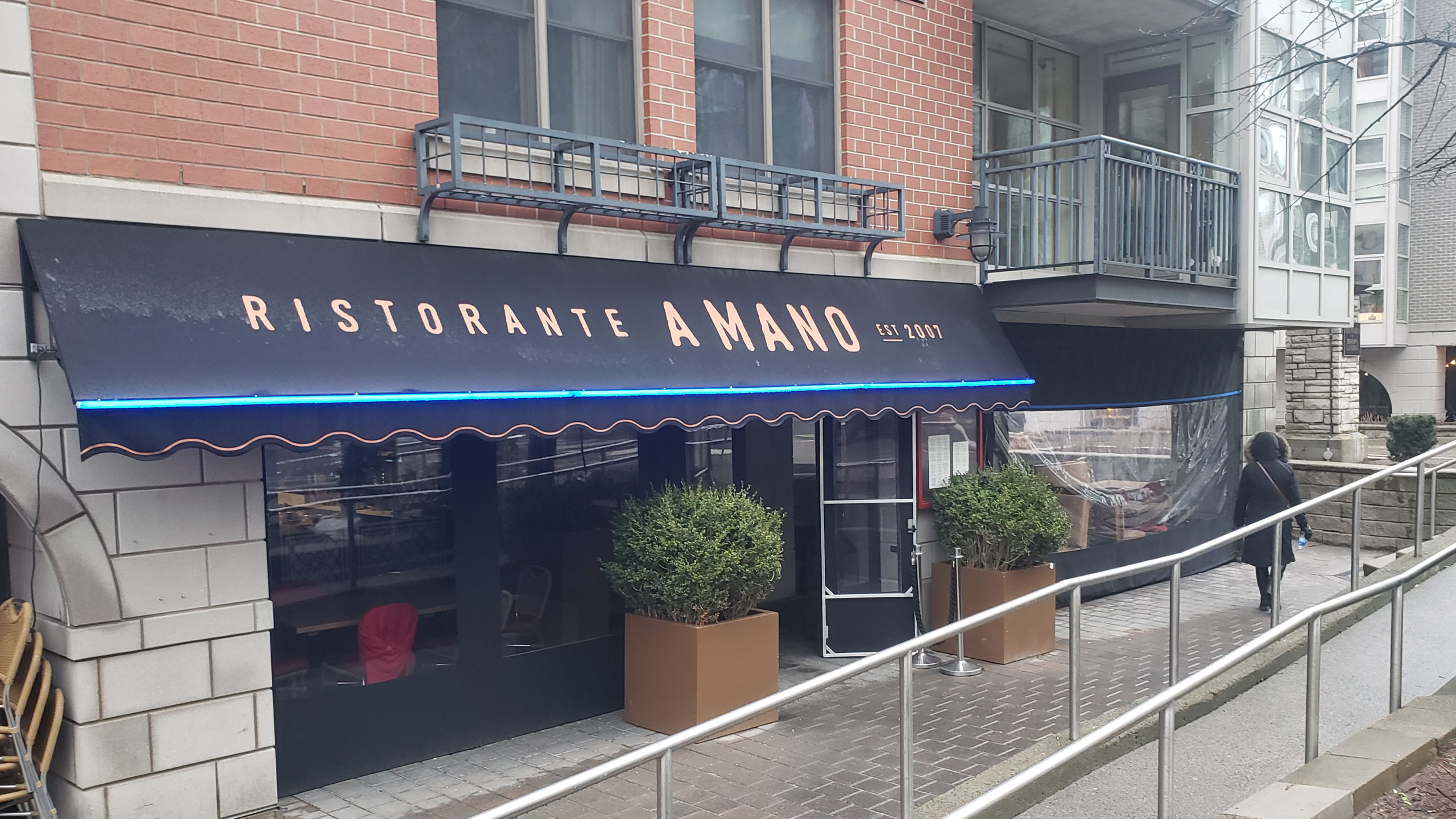 Ristorante a Mano is one of several downtown Halifax restaurants that have set up outdoor shelters for diners