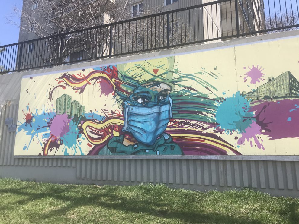 Street art along Vanier Parkway in Ottawa
