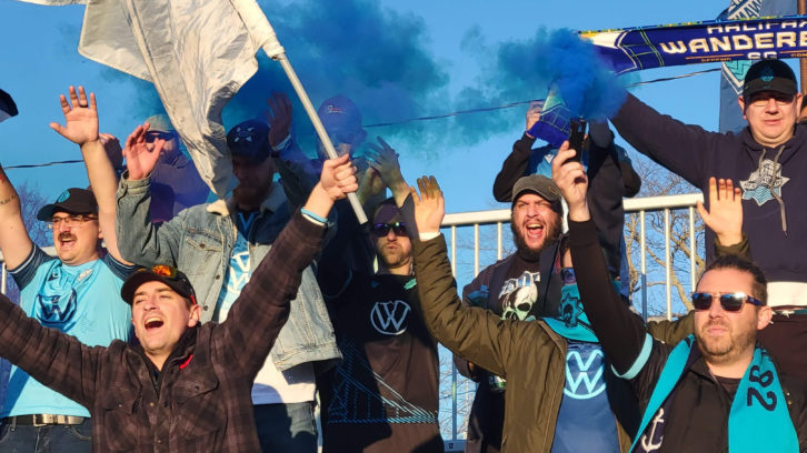 Halifax Wanderers fans cheer for their last CPL game of the season against Atletico Ottawa that drew 1-1 on Sunday.