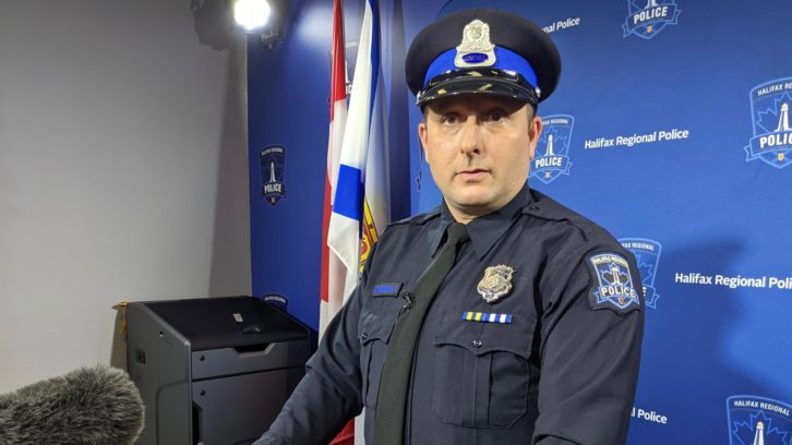 Halifax Regional Police spokesperson Const. John MacLeod speaks at a news conference on Thursday.