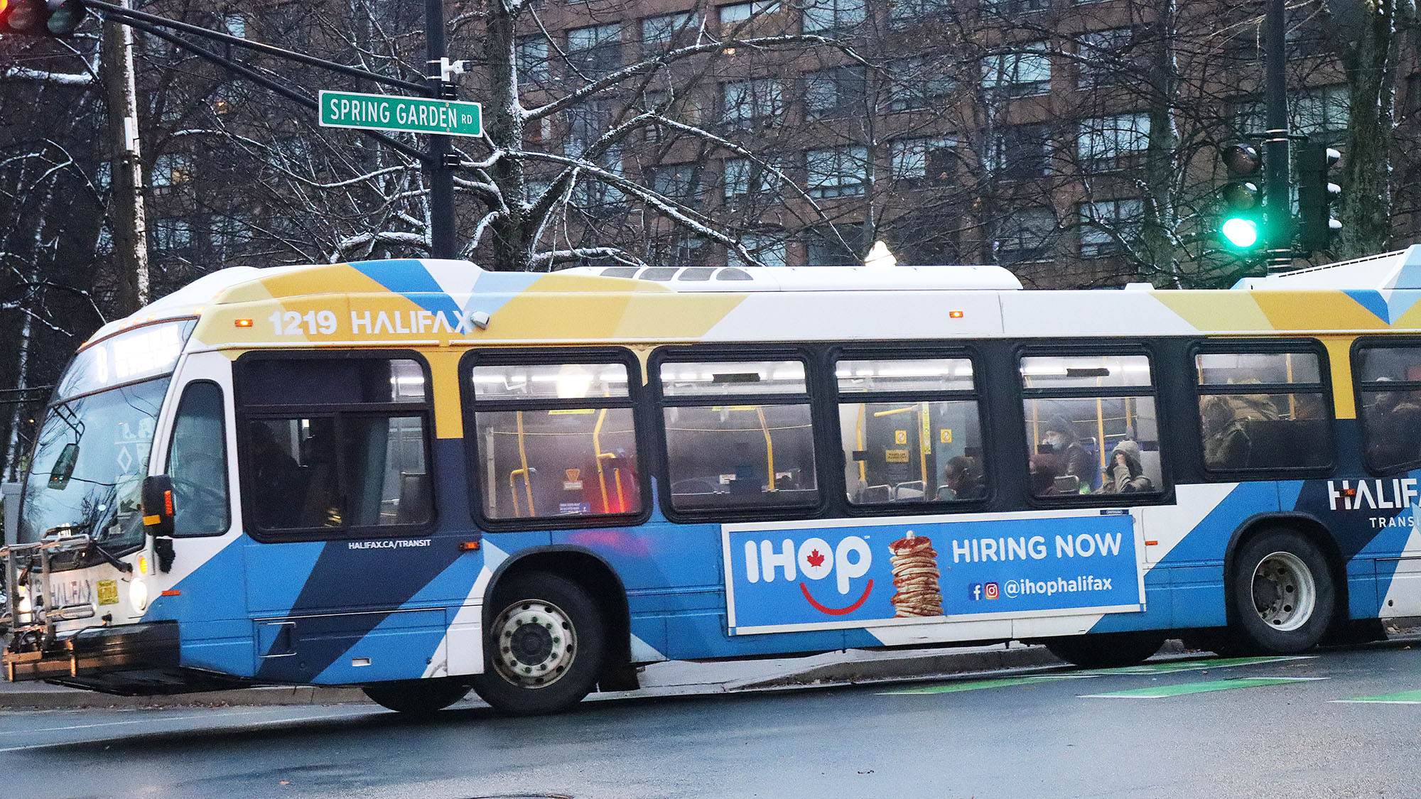 A bus turns from Spring Garden Road  to South Park Street on Wednesday.