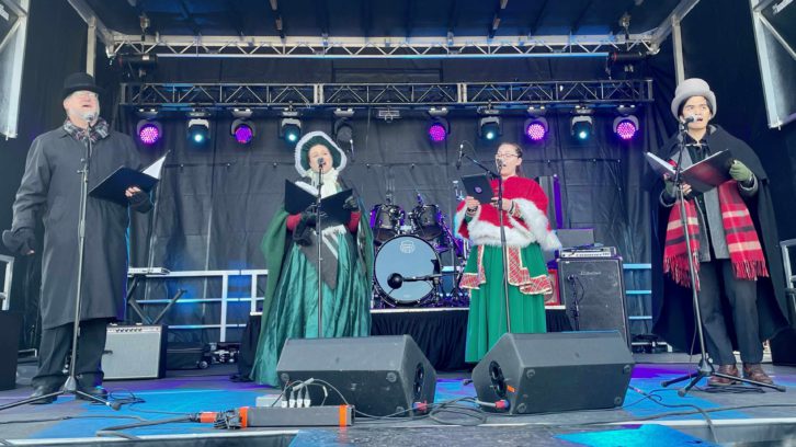 The East Coast Carolling Company sing at the Evergreen Festival on the Halifax waterfront.