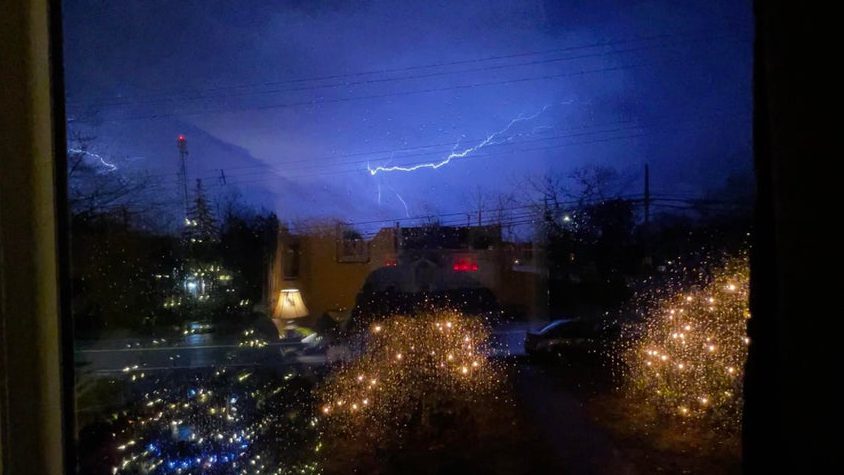 Picture of lightning taken from a window by Yaro MacHardy