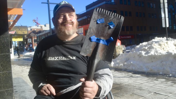  Photographer, musician and activist Paul Vienneau calls himself the “asshole with a shovel.” He made an appearance on Spring Garden Road on Feb. 1. 
