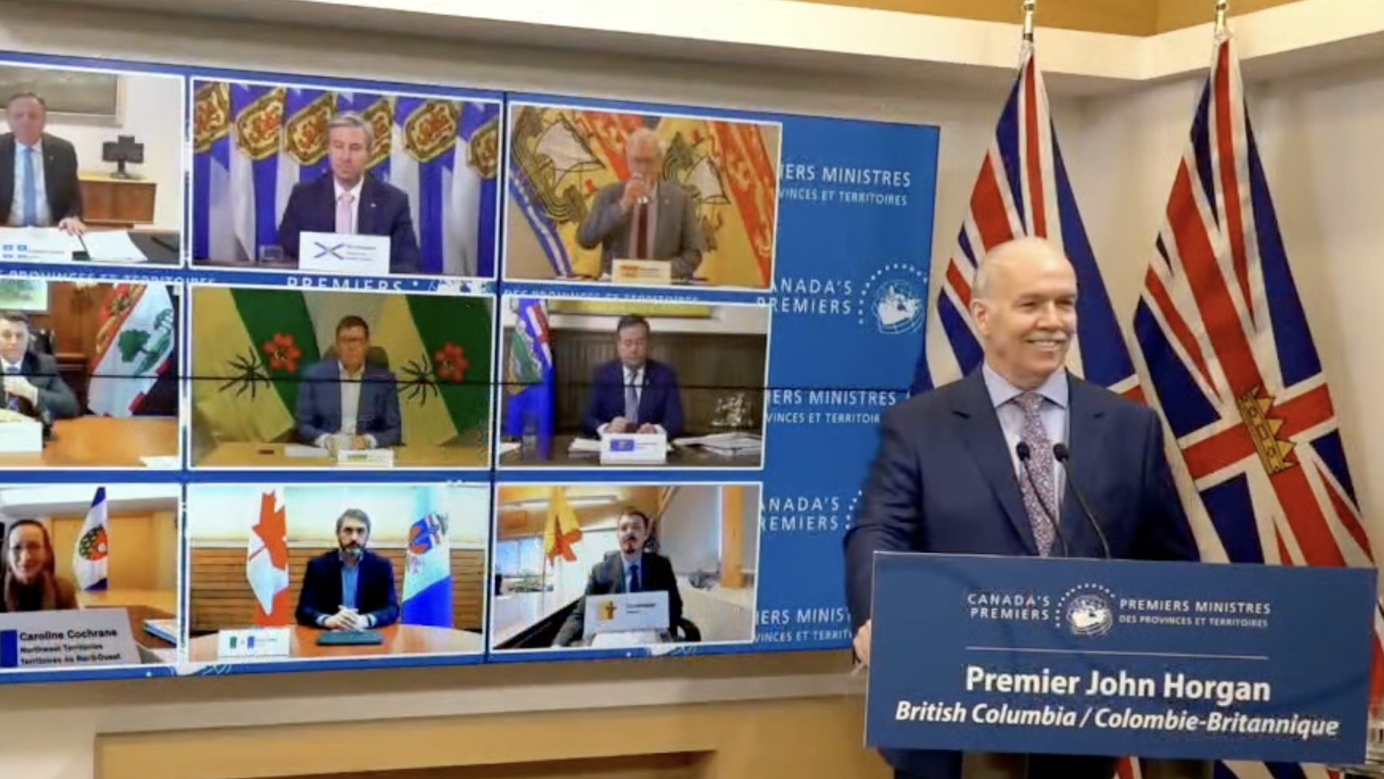 British Columbia Premier John Horgan chaired a news conference of Canada’s Premiers focused on health. Photo: Josefa Cameron