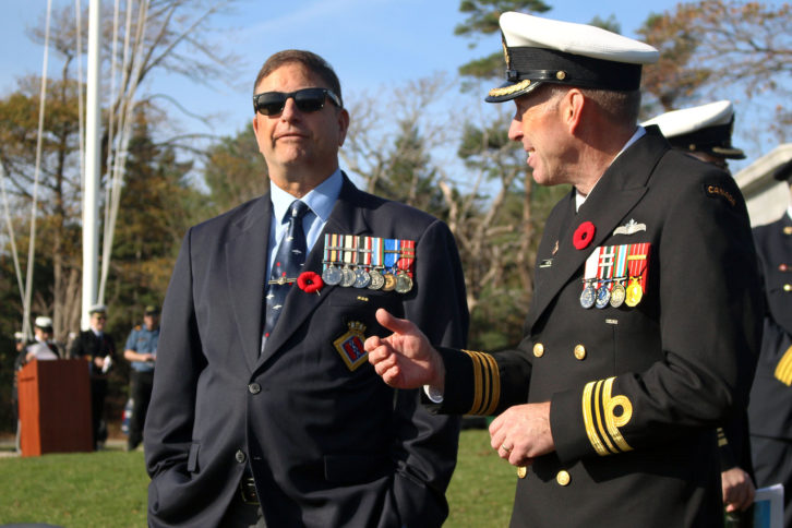 Bruce Belliveau and Robert Henley at the Point Pleasant Remembrance Day ceremony