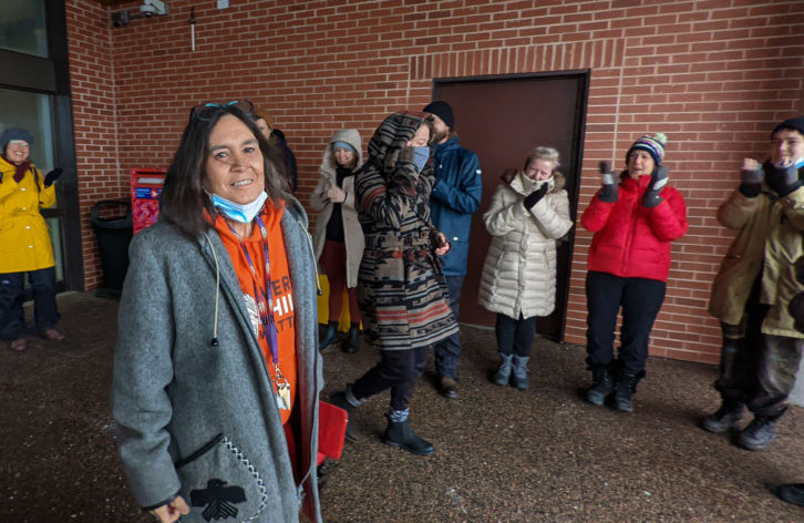 Darlene Gilbert leaves the Dartmouth provincial courthouse on Feb. 10, 2023.