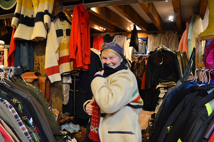 Laura MacNutt shows off one of her vintage pieces at KingsPIER vintage in Halifax