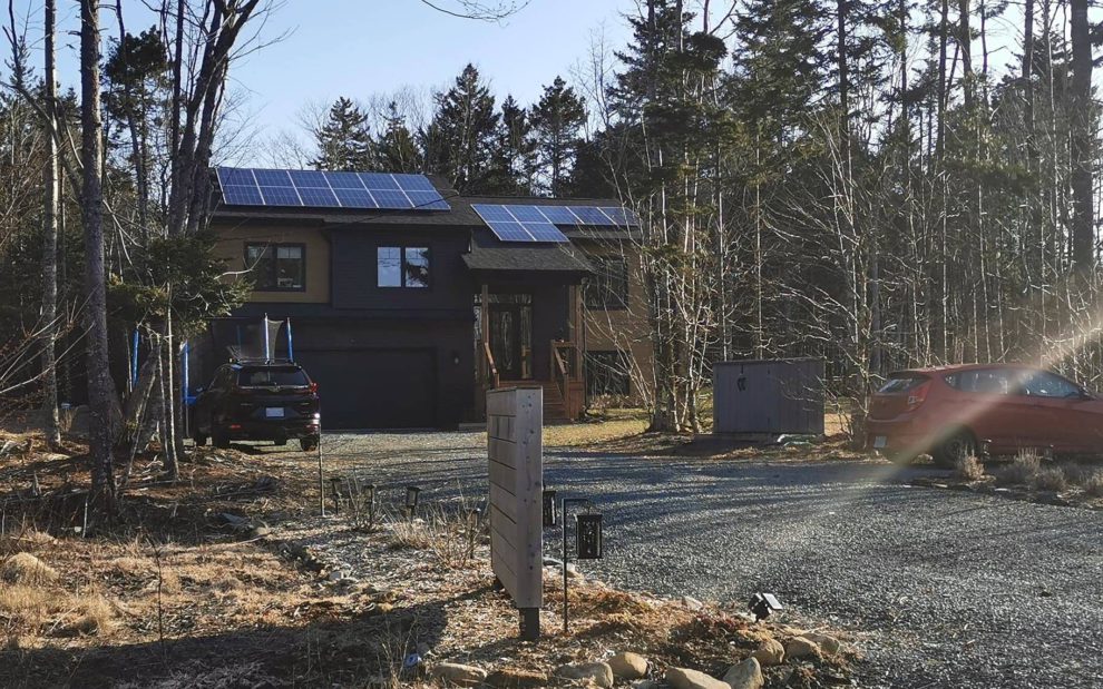 A house with solar panels in Lower Sackville, Nova Scotia. 2022 was a record year for new net metered solar installations in N.S. with 1,965 new clients. On December 31, 2022, 6,053 Nova Scotia Power solar clients were connected to its grid.