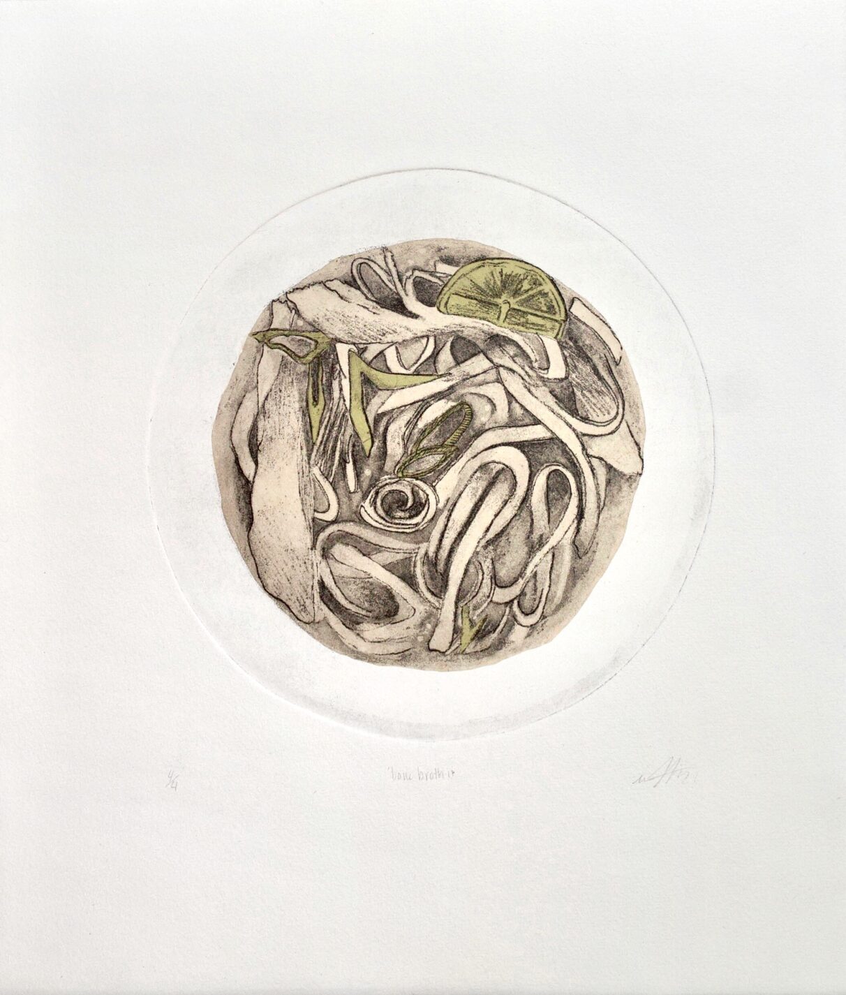 A print of a bowl of noodles.