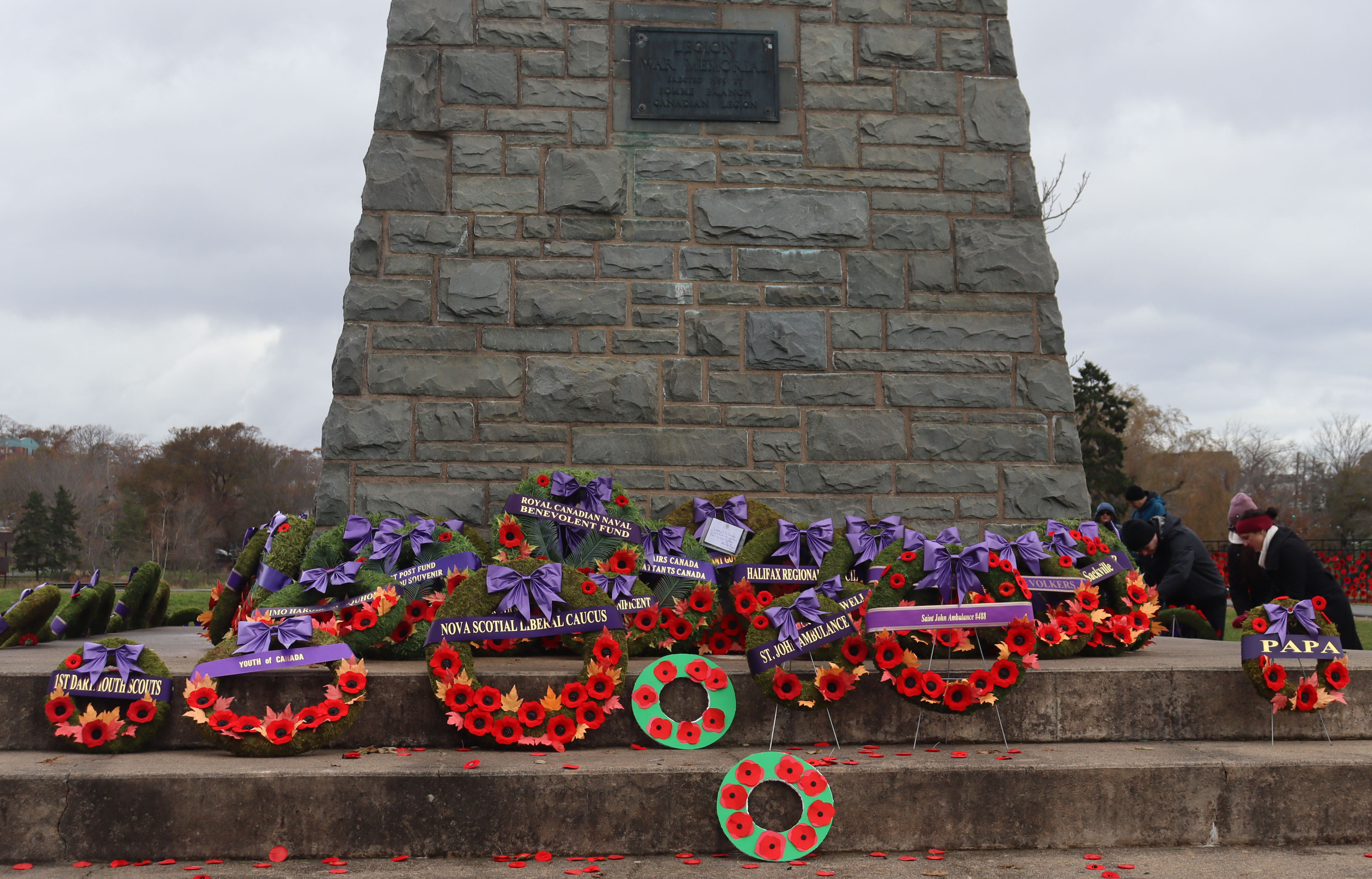 All wreaths have been placed at the cenotaph in Sullivan's Pond.