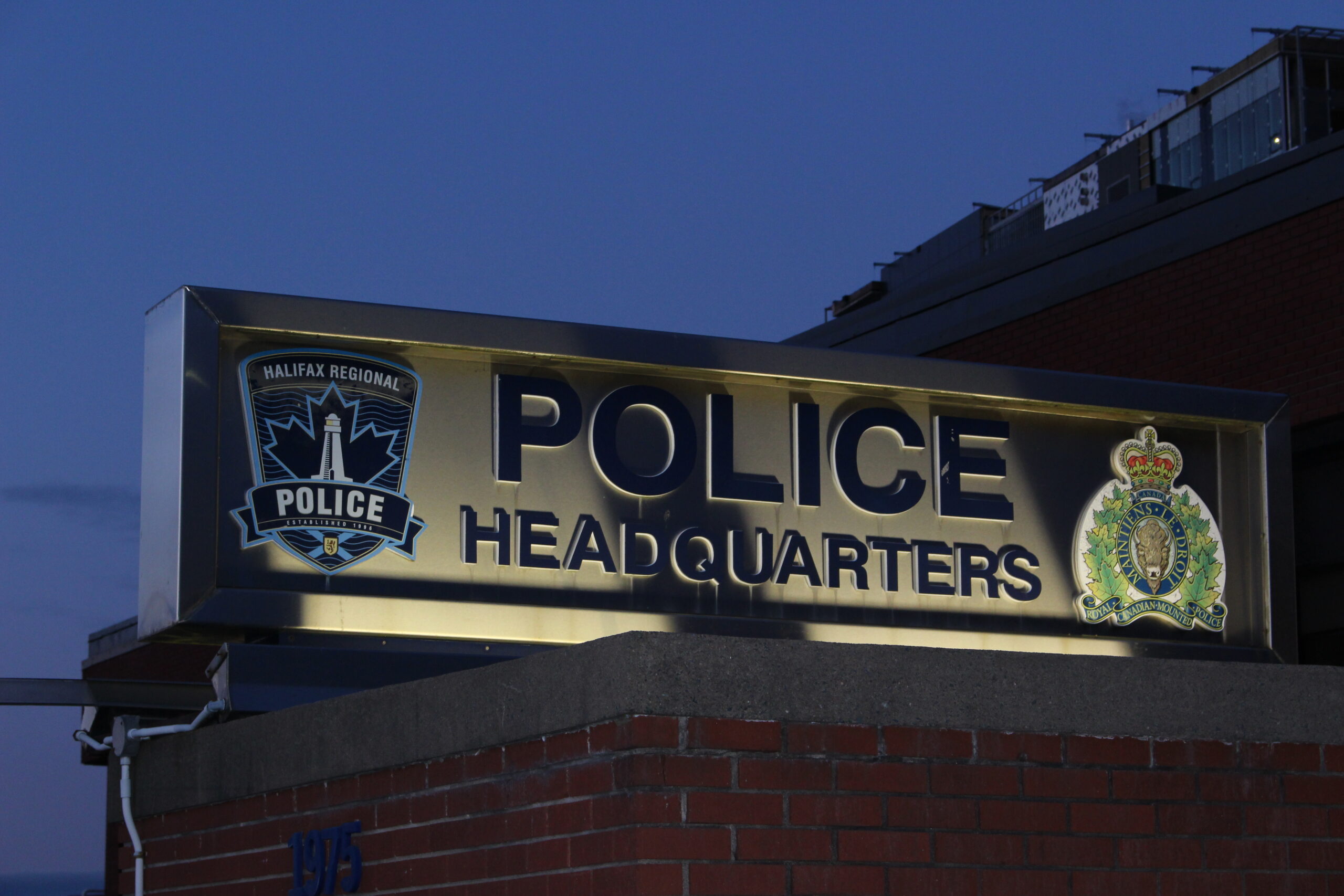 The Halifax regional police headquarters sign.