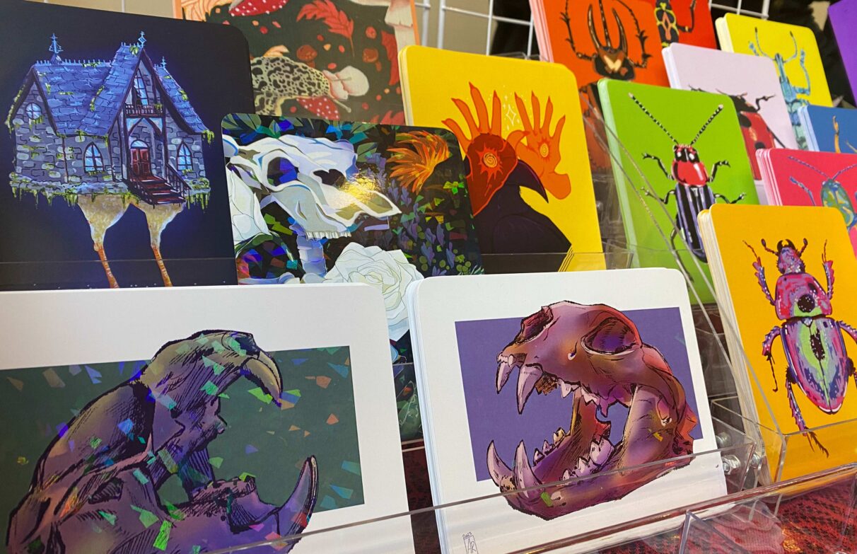 Allison Robertson sold her artwork at Ret-Con, much of which is inspired by critters and oddities.