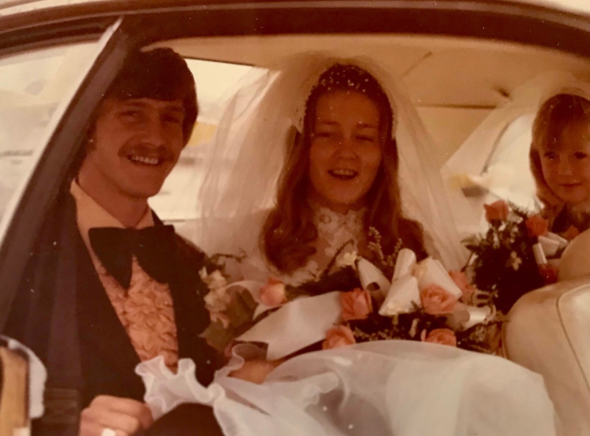 Susan and Robert French on their wedding day, October 22, 1977.