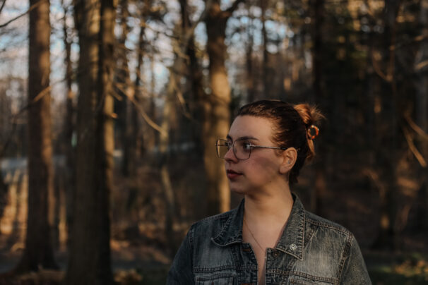 Kayleigh Stevens pictured in the woods.