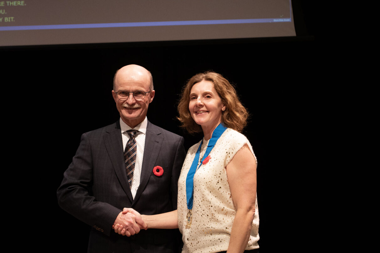 Councillor Laura White poses for the camera after taking her oath of office.