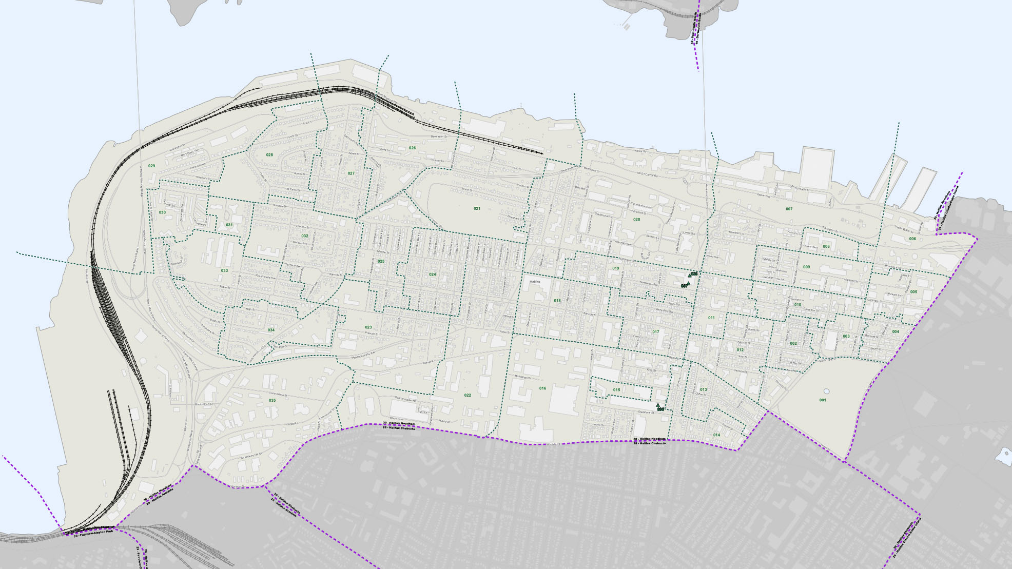 A map of Halifax Needham district.