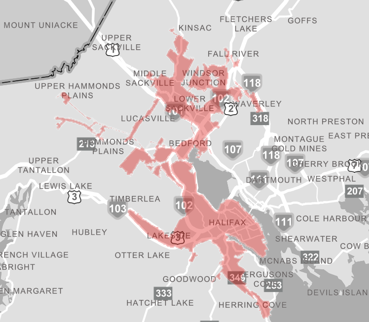 A map shows where in the HRM is under a boil water advisory.