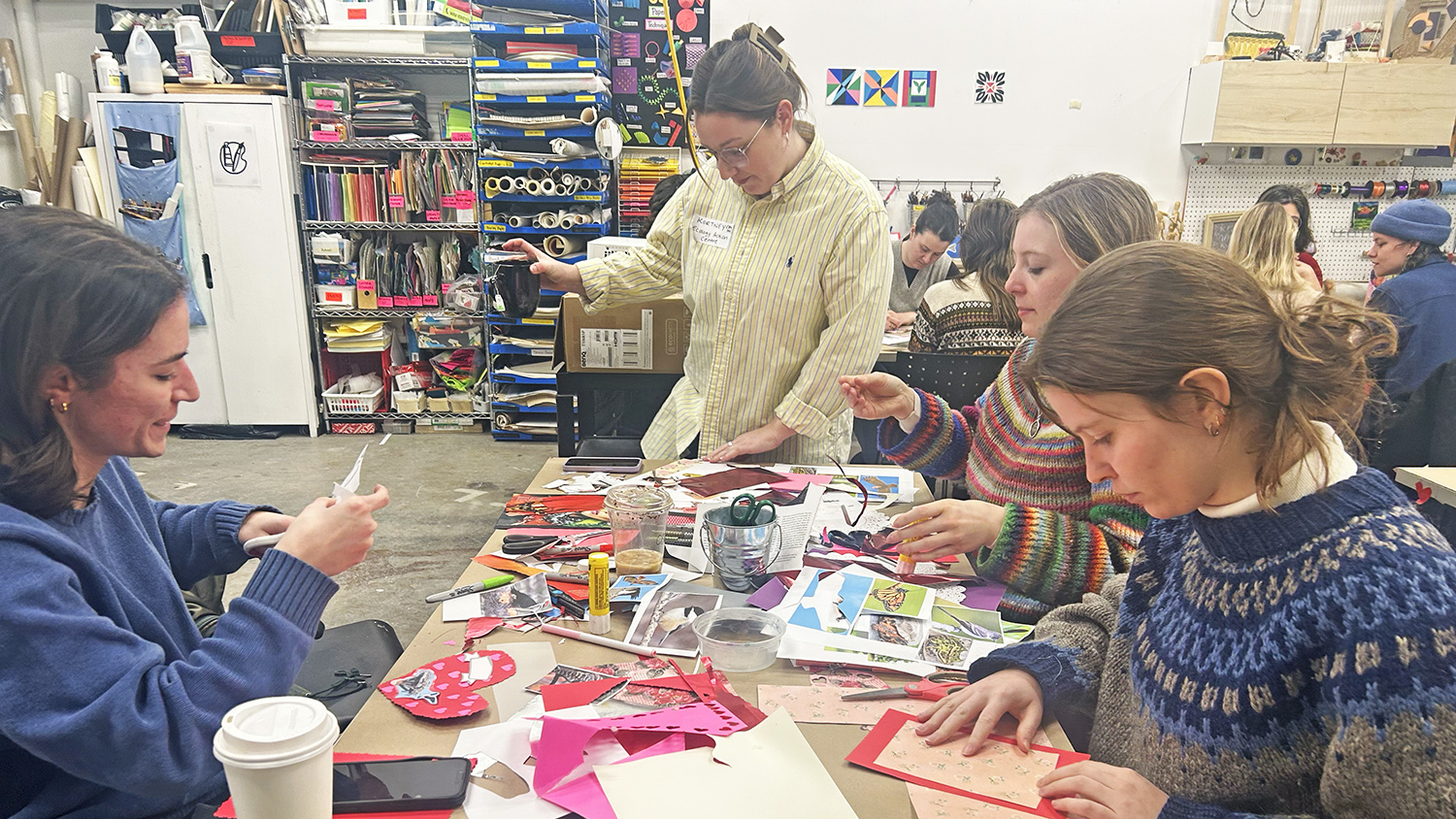 Supporters of the Ecology Action Centre make Valentine’s Day cards on Feb. 11 to protest the Sandy Lake development in Halifax.