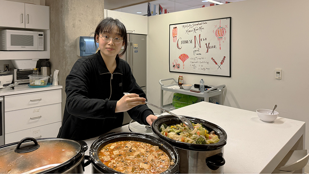 Former King's student Jacky Jiang, a member of the Chinese Student and Scholars’ Association, helped with the meal.