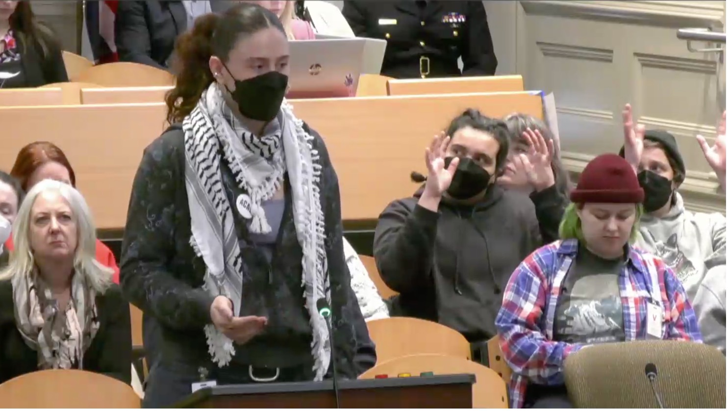 Member of the public speaking to council at Halifax's City Hall on Wednesday