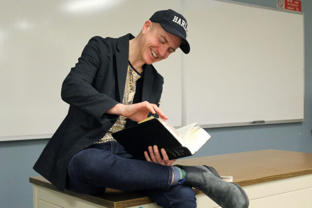 Luke Hathaway in the classroom.