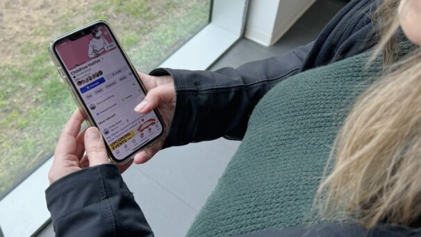 Emily Grant shows her Facebook group Childfree Halifax.