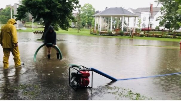 (Moore and her neighbours pumped the water out themselves after the flood on July 22, 2023. Courtesy: Jennifer Moore