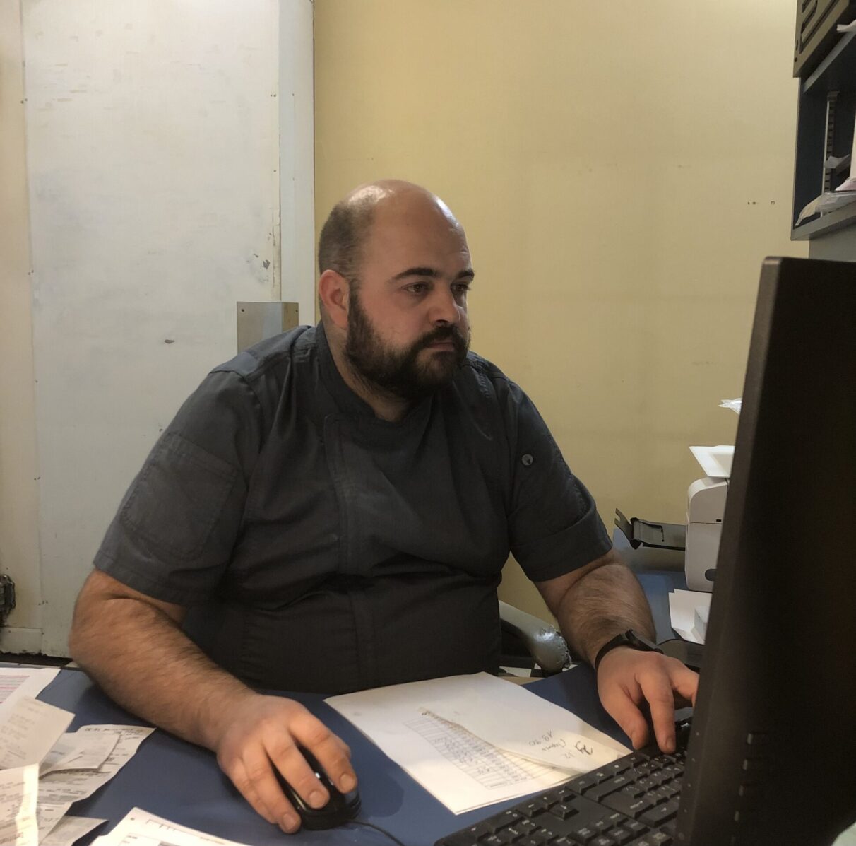 Yurii's long days include managing the restaurant and creating monthly inventories as well as cooking.