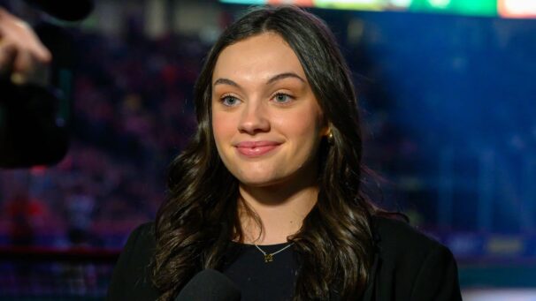 Maki Jenner announcing for the Halifax Thunderbirds.