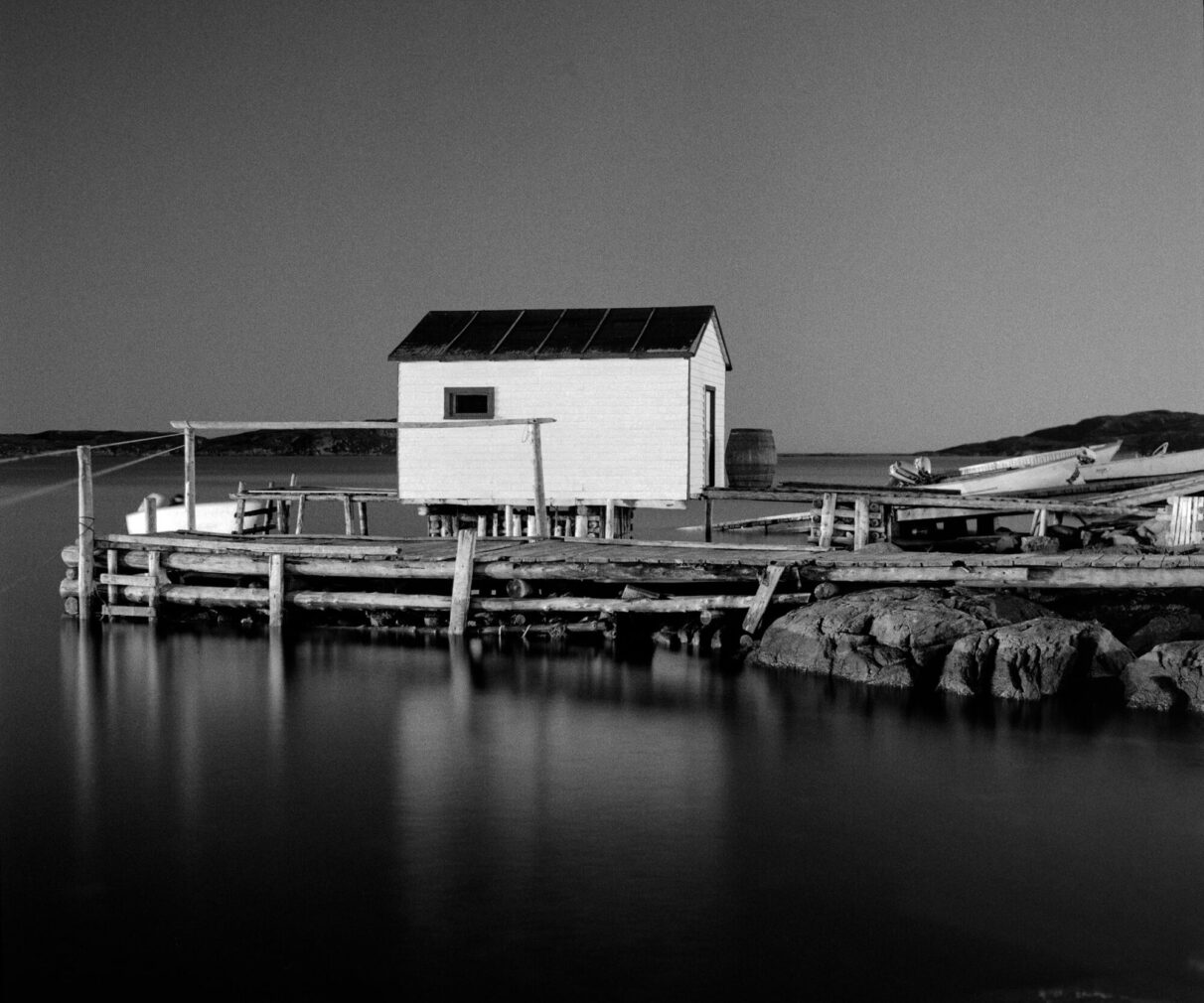 An analog photo of Harrington Harbour, Quebec, taken in 1978.