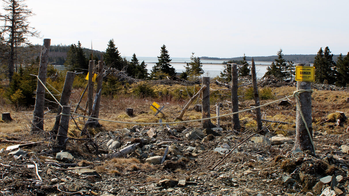 Filled mine shaft in Wine Harbour, NS.