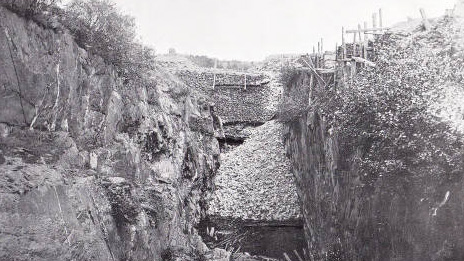 Mine shaft in the 1800s.