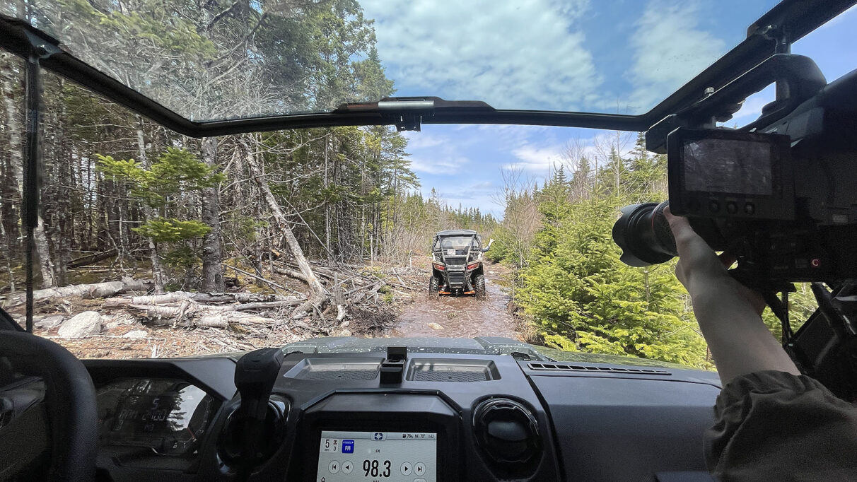 An ATV trail leads to the wetlands in the elevation northwest of Eskasoni.